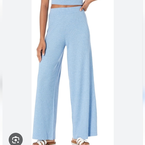 The Drop Pants - NWT The Drop Women's Catalina Rib Sky Blue Pull On Wide Leg Sweater Pant, Sz 4x